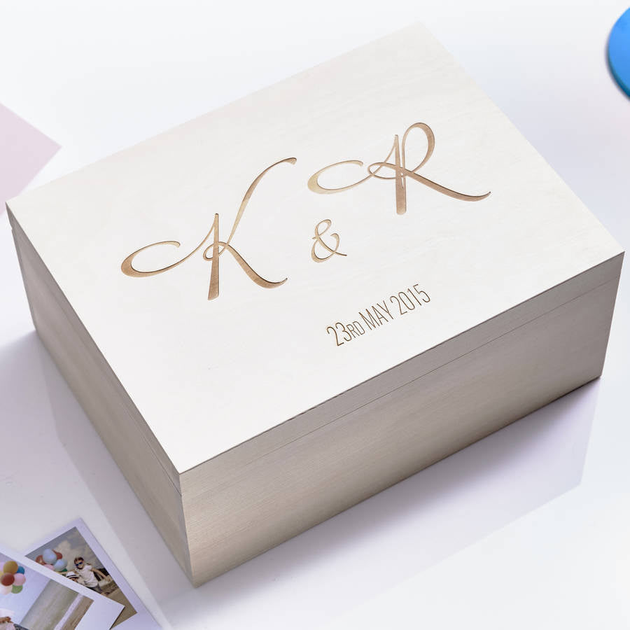 Personalised Elegant Initials Wedding Keepsake Box