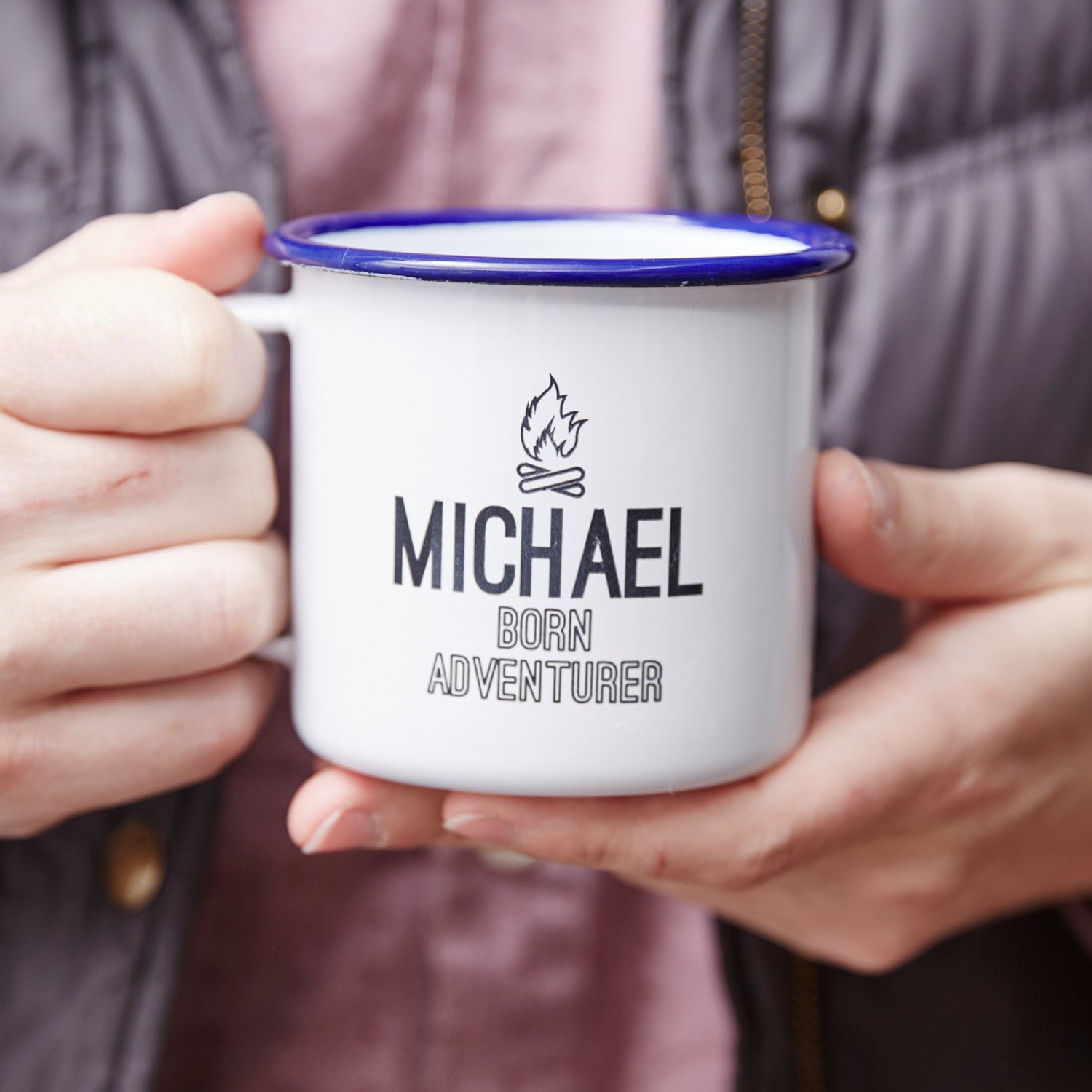 Personalised Adventurer Enamel Mug
