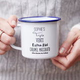 Personalised Drink Order Enamel Mug