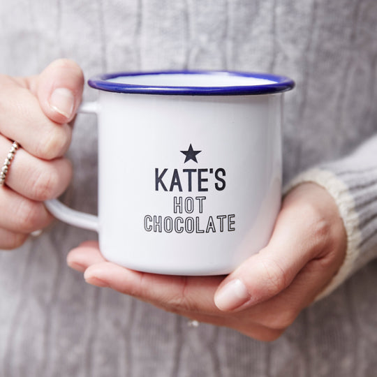 Hot Chocolate Personalised Enamel Mug