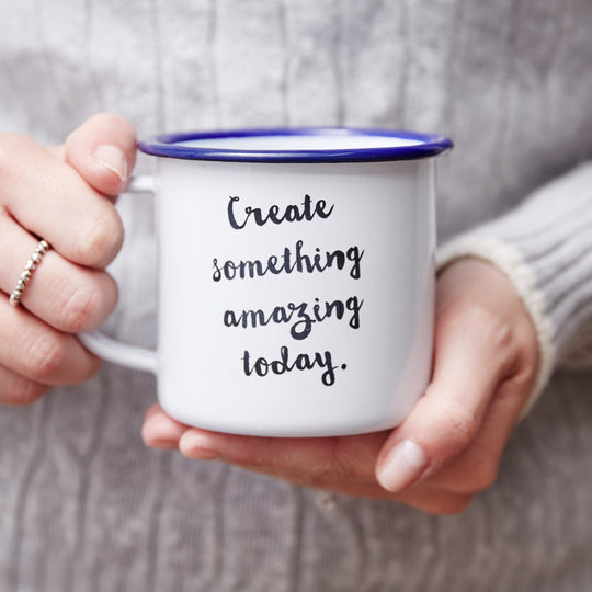 Personalised Quote Enamel Mug