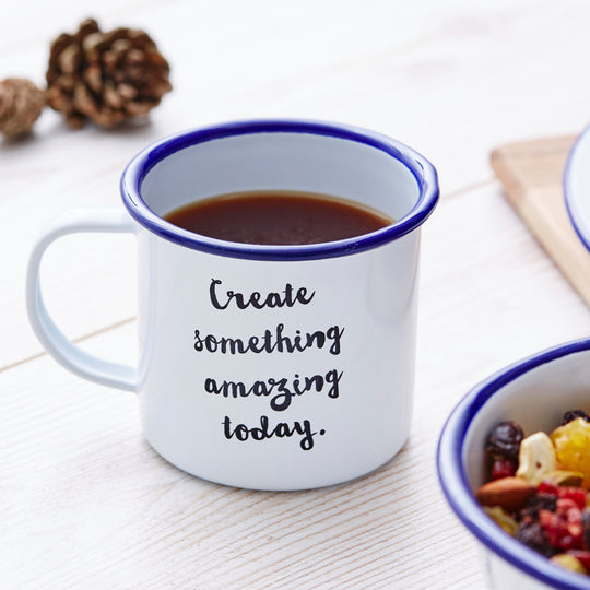 Personalised Quote Enamel Mug