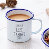 Left Handed Personalised Enamel Mug