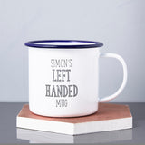 Left Handed Personalised Enamel Mug