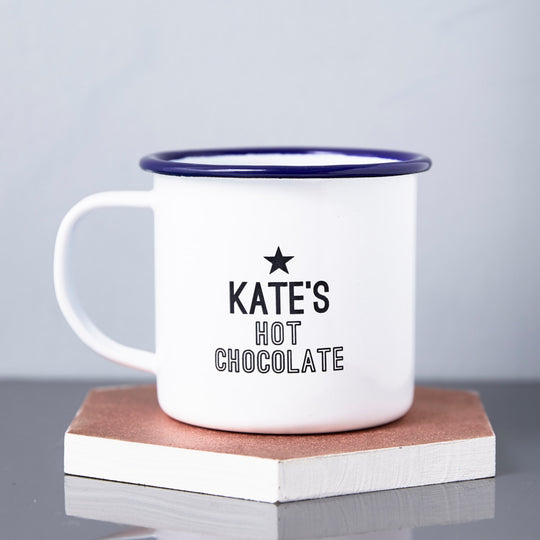 Hot Chocolate Personalised Enamel Mug