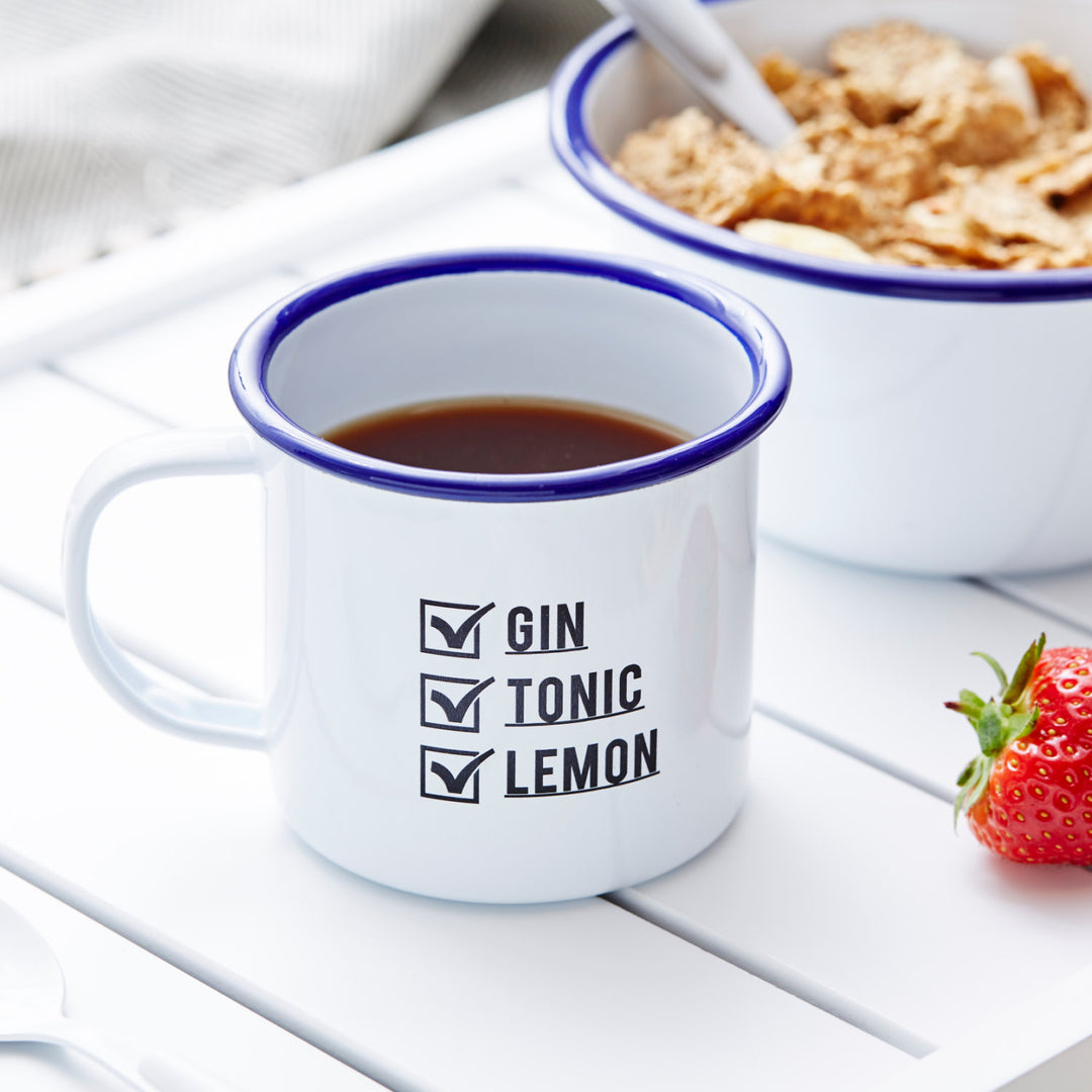 Check List Personalised Enamel Mug