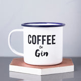 Coffee Or Gin Personalised Enamel Mug