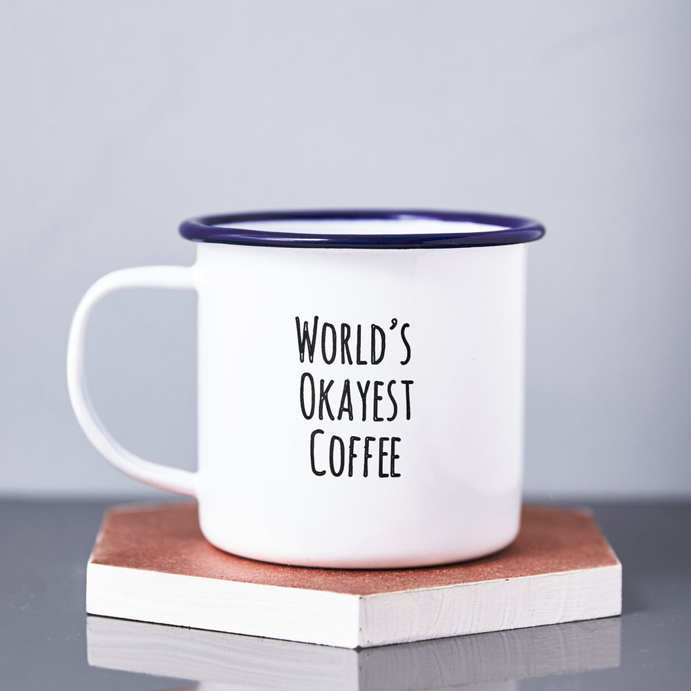 Personalised 'Cup Of Coffee' Enamel Mug