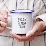 Personalised 'Cup Of Coffee' Enamel Mug