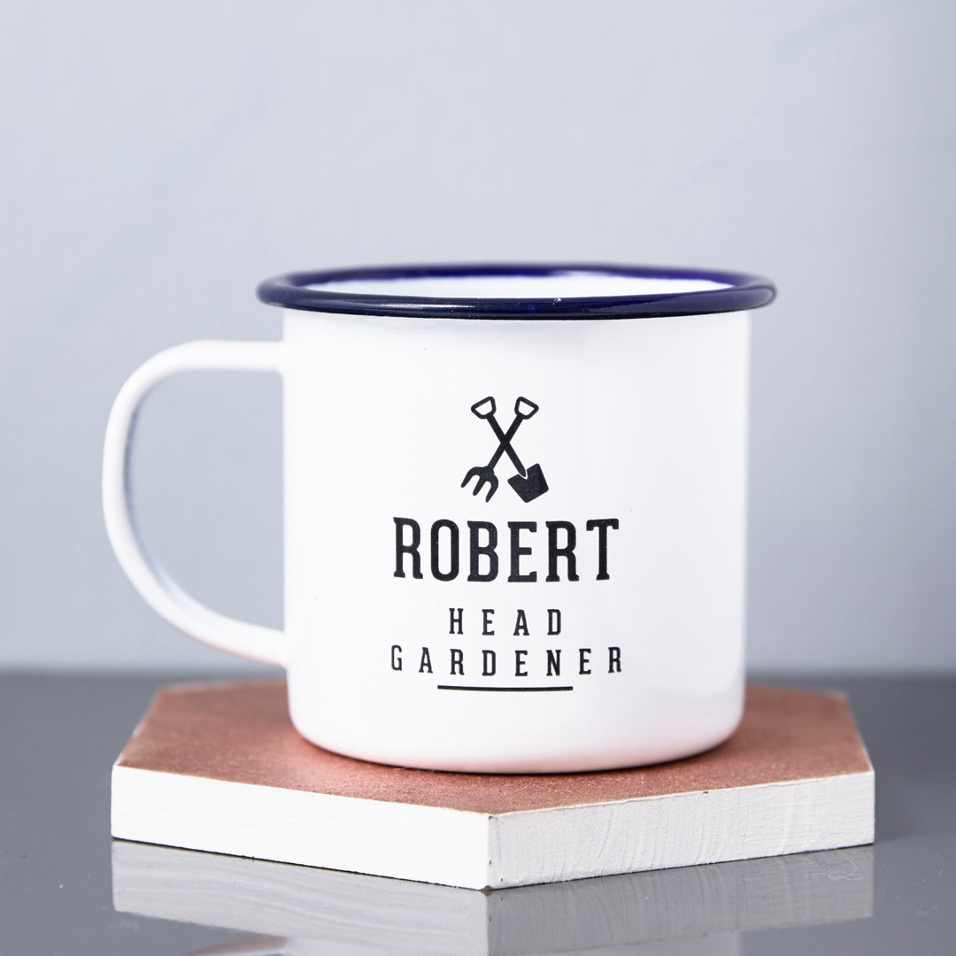 Enamel Personalised Gardening Mug