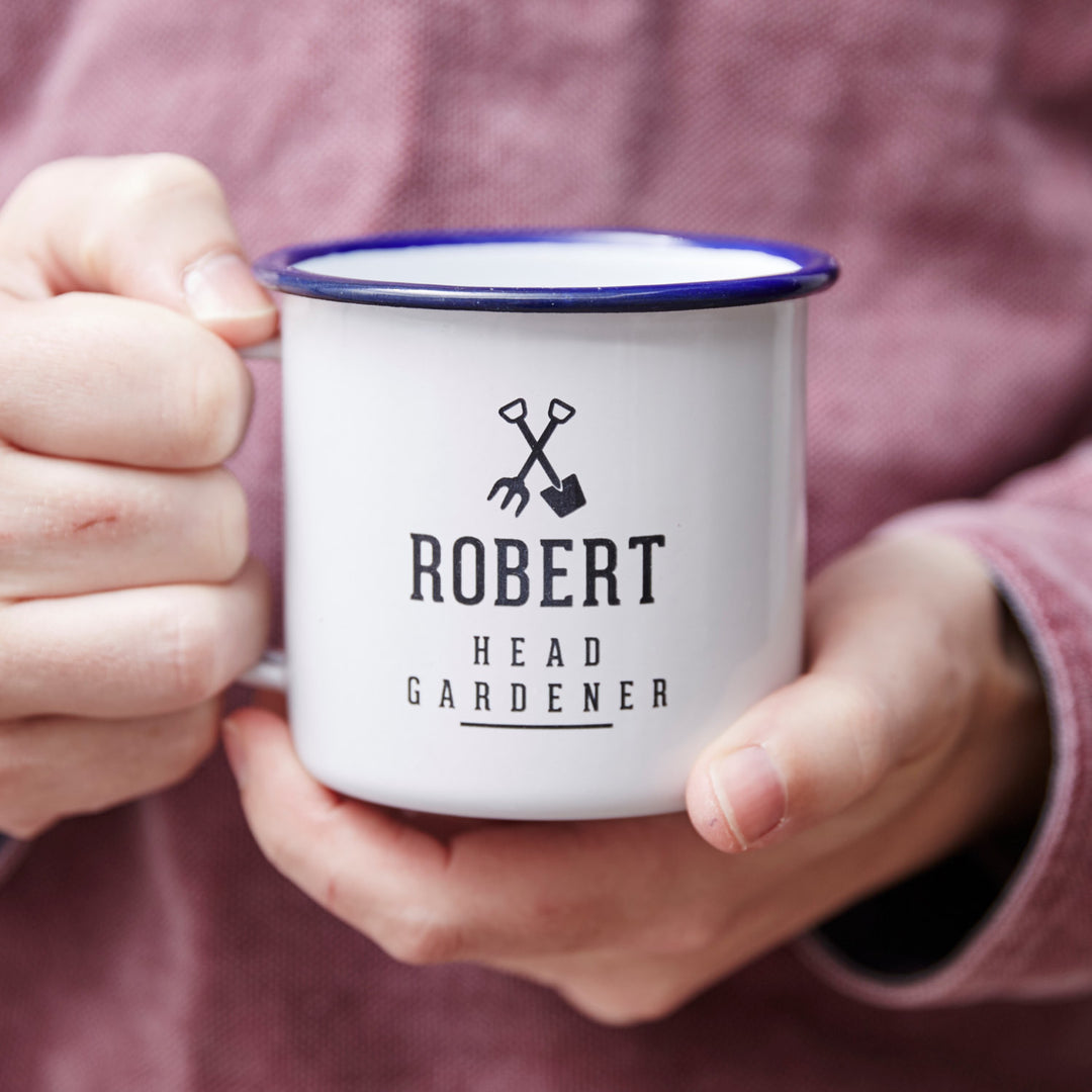 Enamel Personalised Gardening Mug