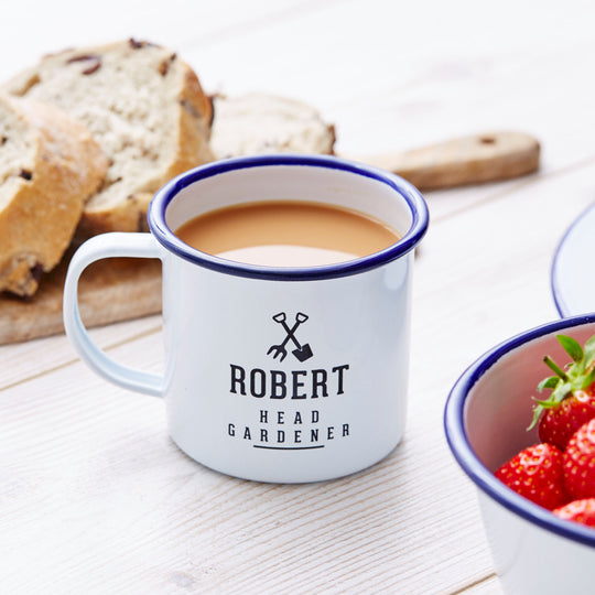 Enamel Personalised Gardening Mug