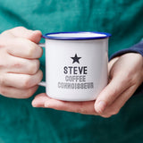 Coffee Connoisseur Enamel Personalised Mug