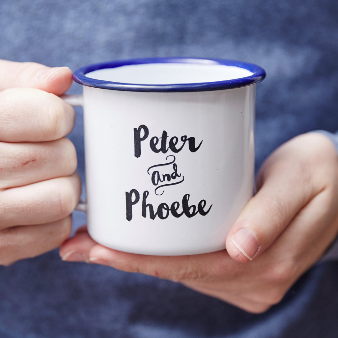 Couples Personalised Enamel Mug