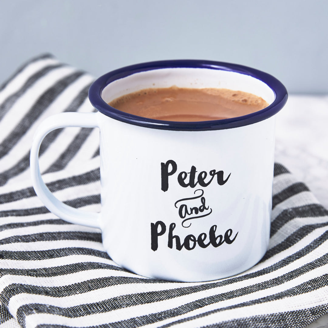 Couples Personalised Enamel Mug