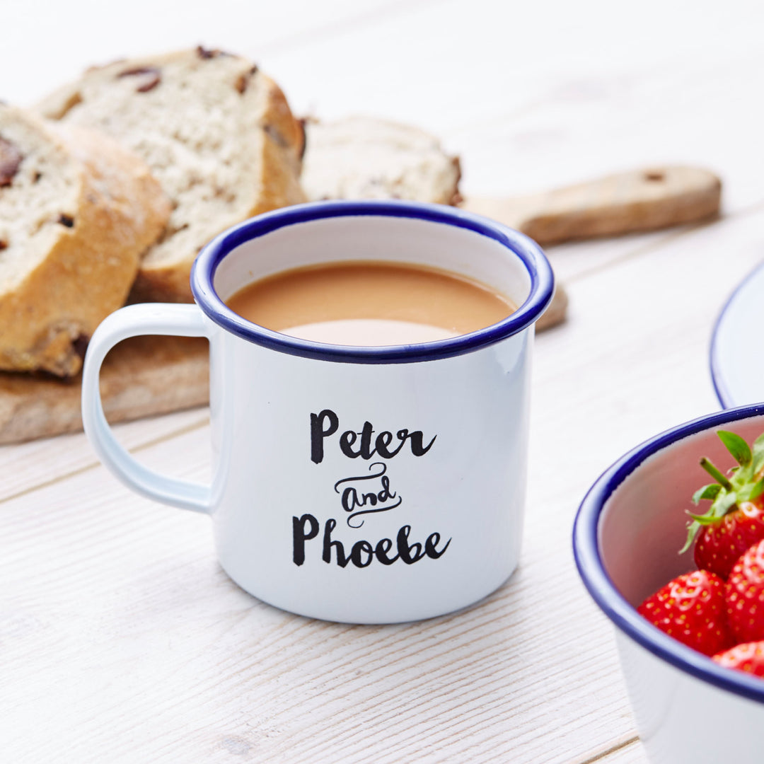 Couples Personalised Enamel Mug