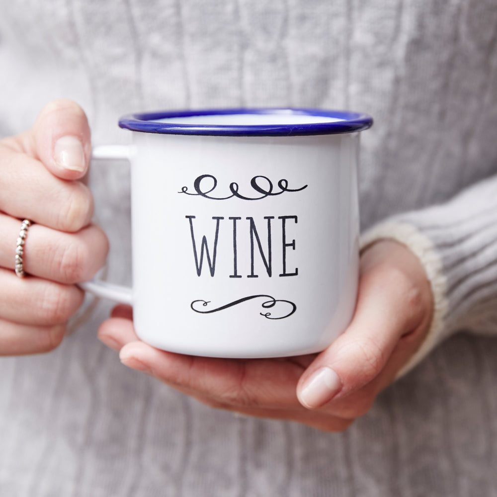 Wine Personalised Enamel Mug