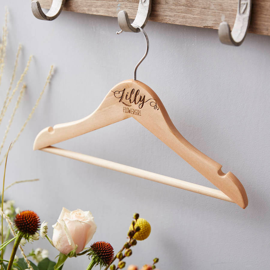 Wooden Personalised Flower Girl Hanger