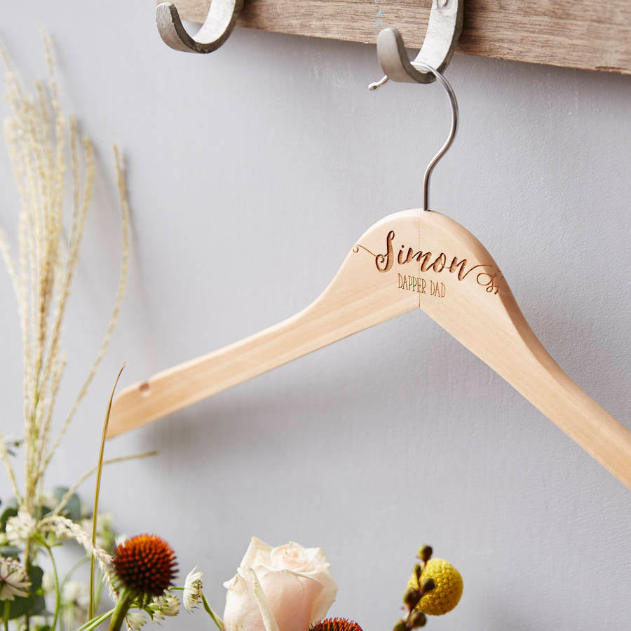 Dad's Personalised Wooden Coat Hanger