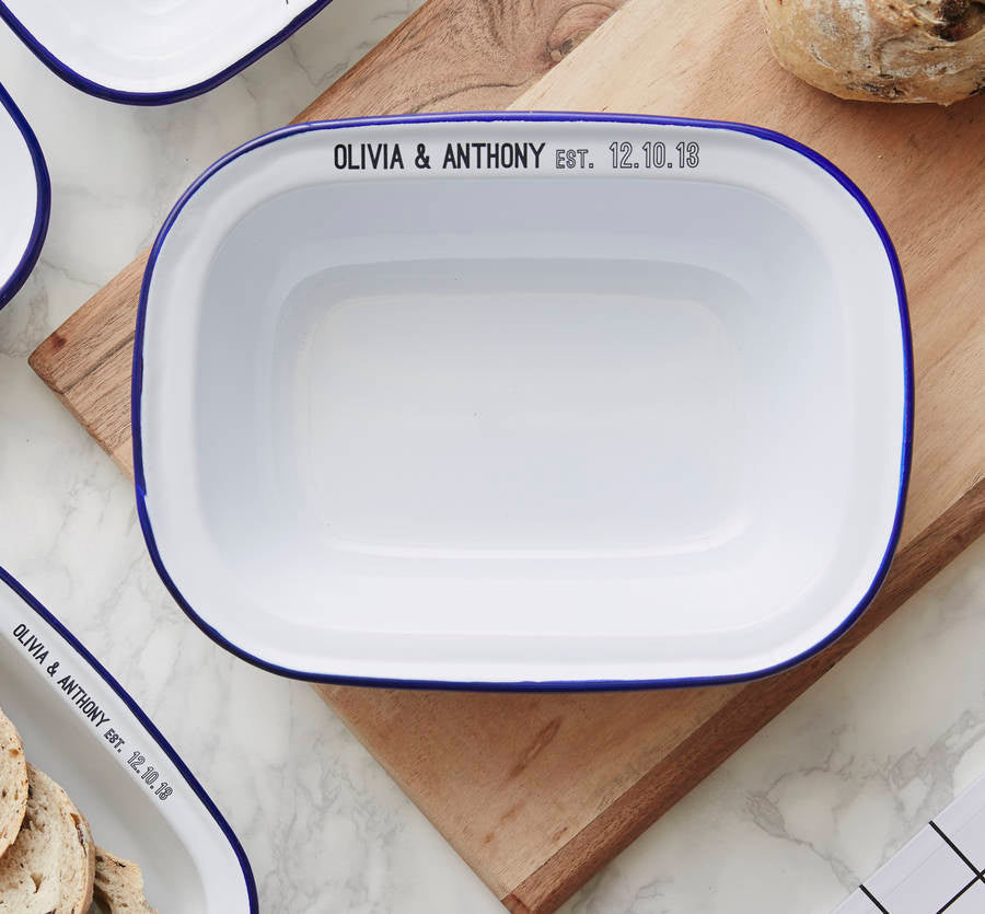 Personalised Anniversary Enamel Pie Dish