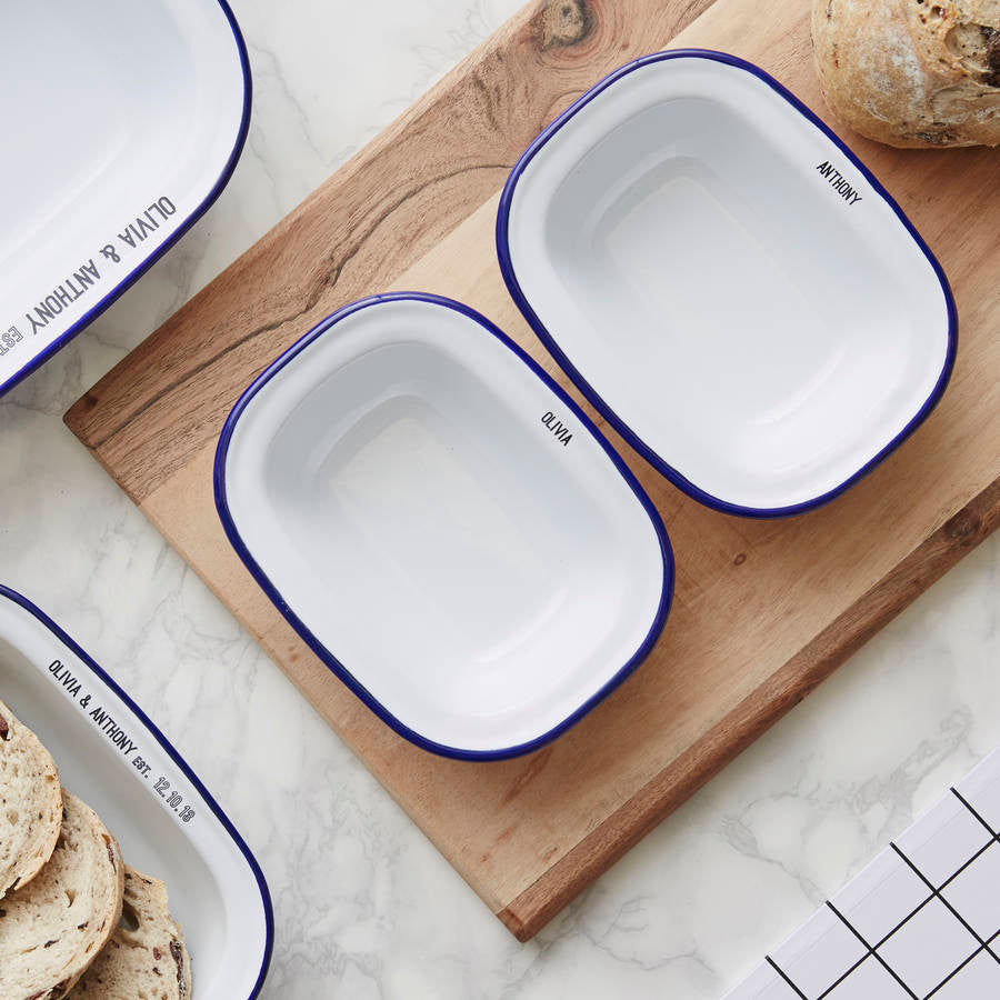 Personalised Anniversary Enamel Pie Dish
