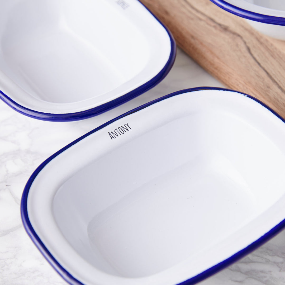 Personalised Couples Enamel Pie Dish