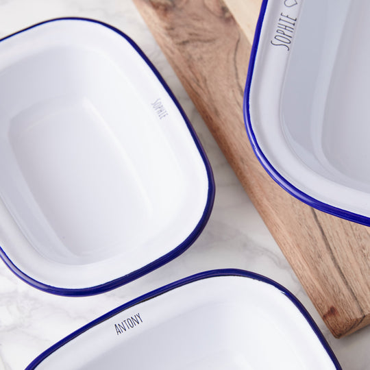 Personalised Couples Enamel Pie Dish