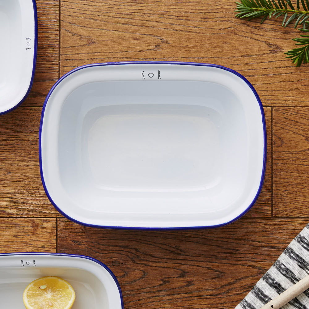 Personalised Initials Enamel Pie Dish