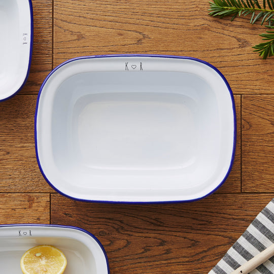 Personalised Initials Enamel Pie Dish