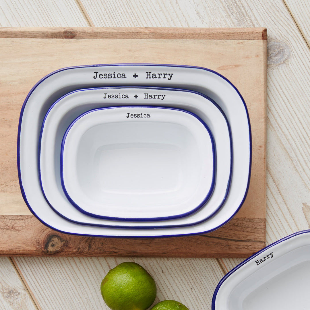 Enamel Personalised Couples Pie Dish