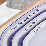 Personalised Message Enamel Pie Dish Set