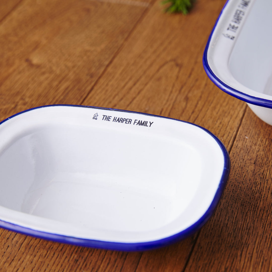 Personalised Family Enamel Pie Dish