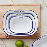 Enamel Personalised Couples Pie Dish Set