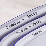 Enamel Personalised Couples Pie Dish Set