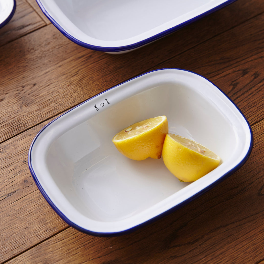 Personalised Initials Enamel Pie Dish