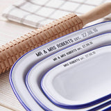 Personalised Enamel Pie Dish Wedding Gift Set