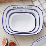 Personalised Enamel Pie Dish Wedding Gift Set