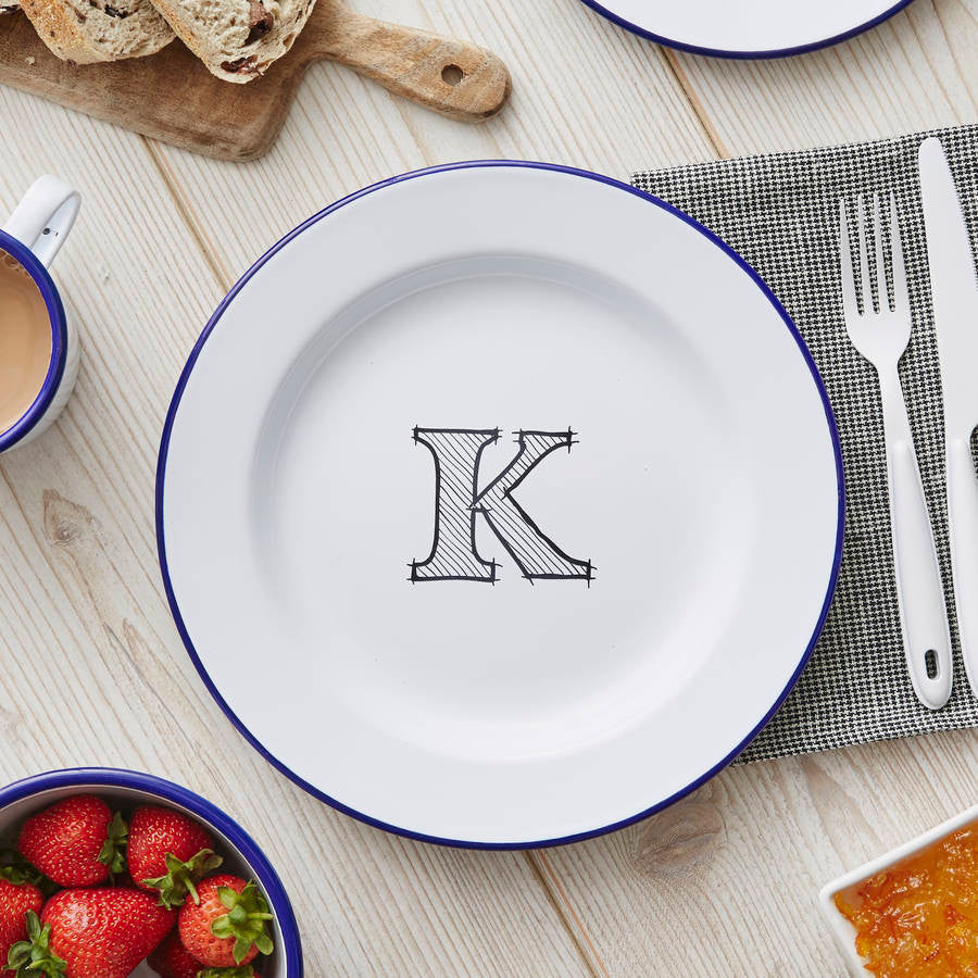 Personalised Monogram Enamel Plate