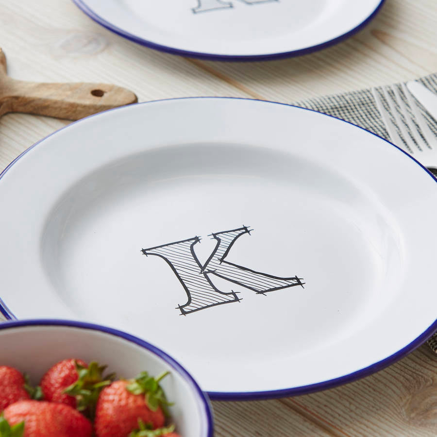 Personalised Monogram Enamel Plate