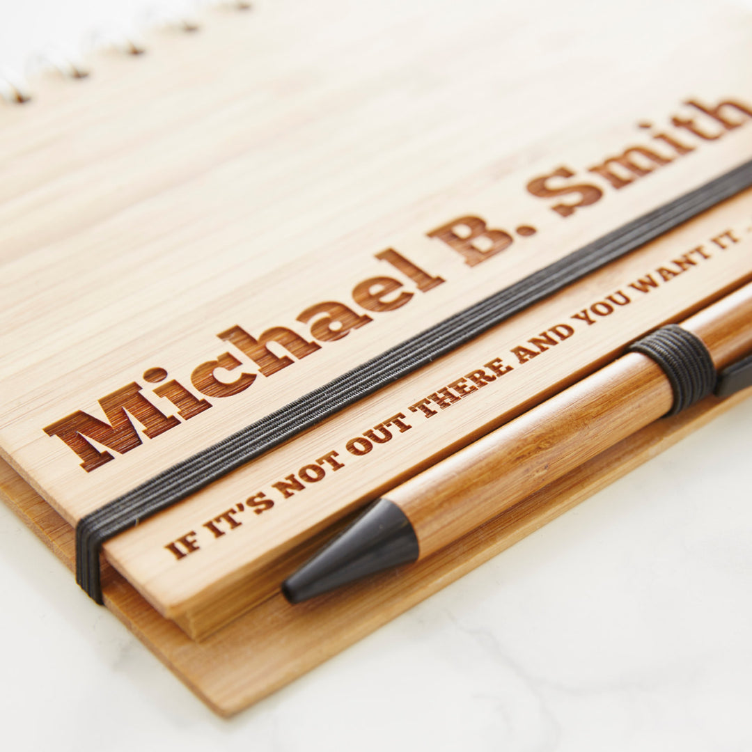 Personalised Wooden Notebook Set For Him