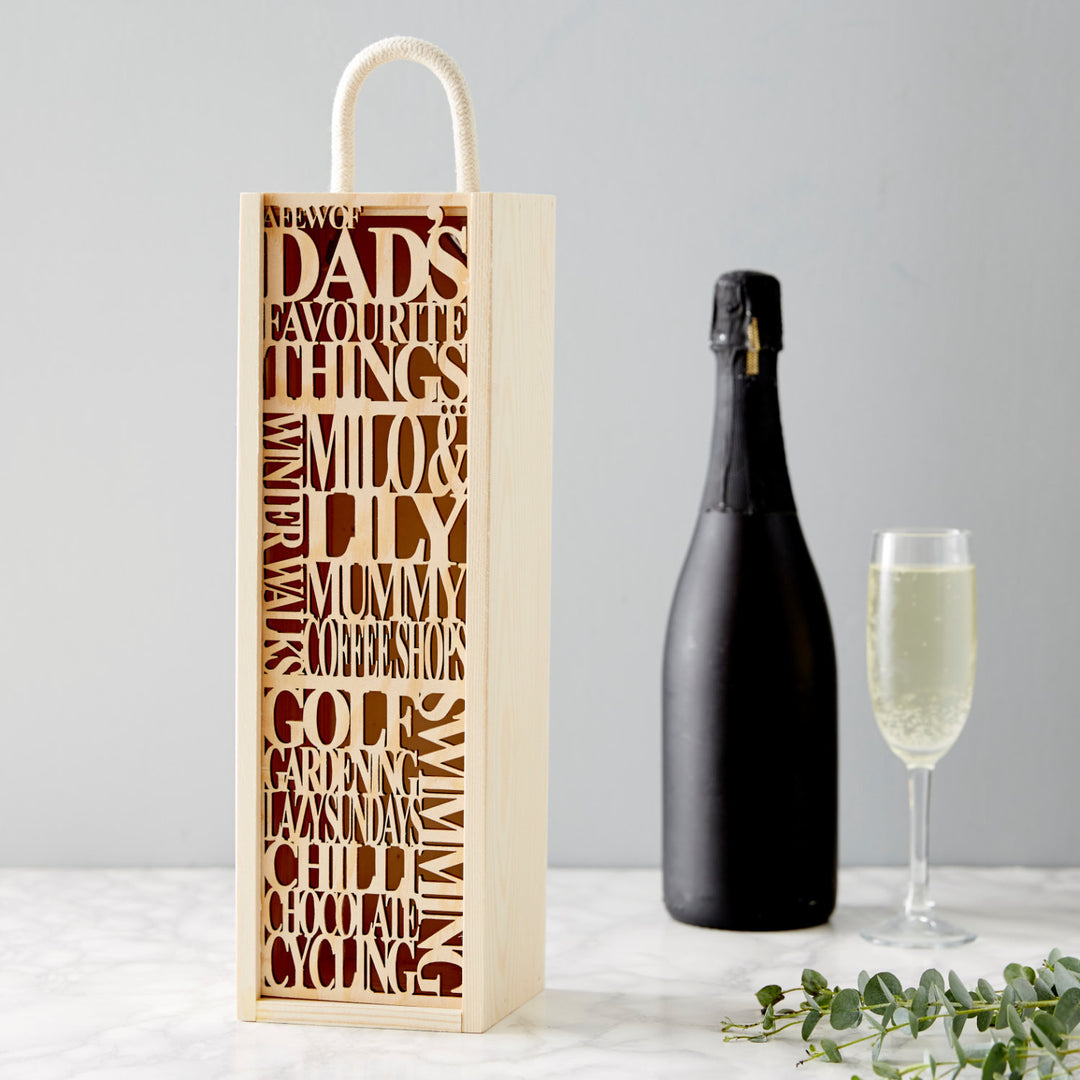 Personalised Dads Favourite Wooden Bottle Box