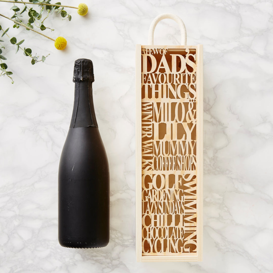 Personalised Dads Favourite Wooden Bottle Box