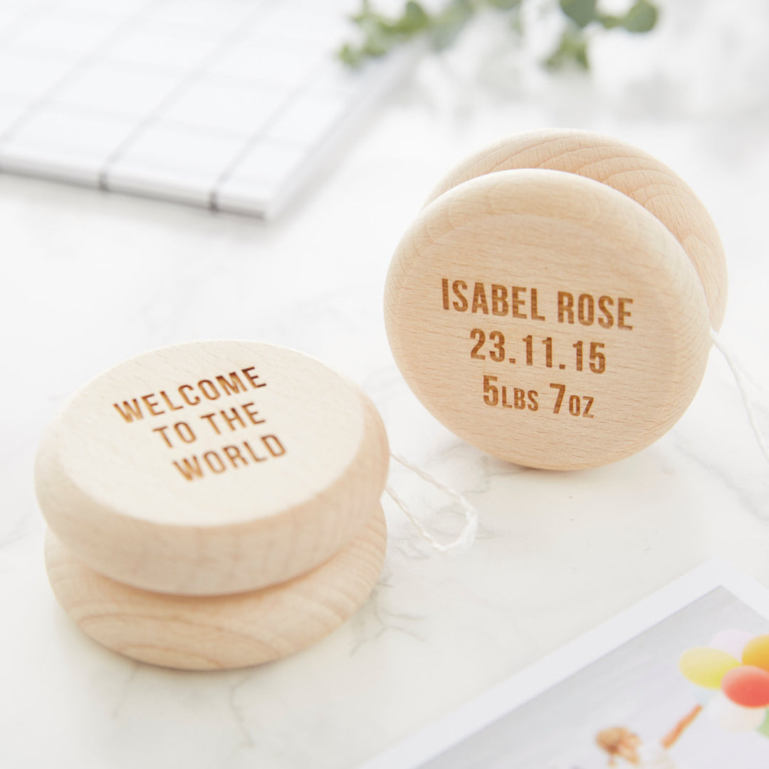 Personalised Baby Keepsake Wooden Yoyo