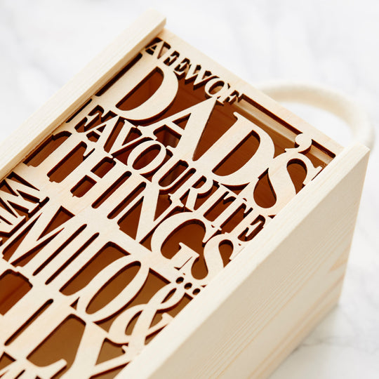 Personalised Dads Favourite Wooden Bottle Box