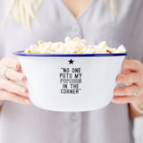 Personalised Movie Quote Enamel Popcorn Bowl