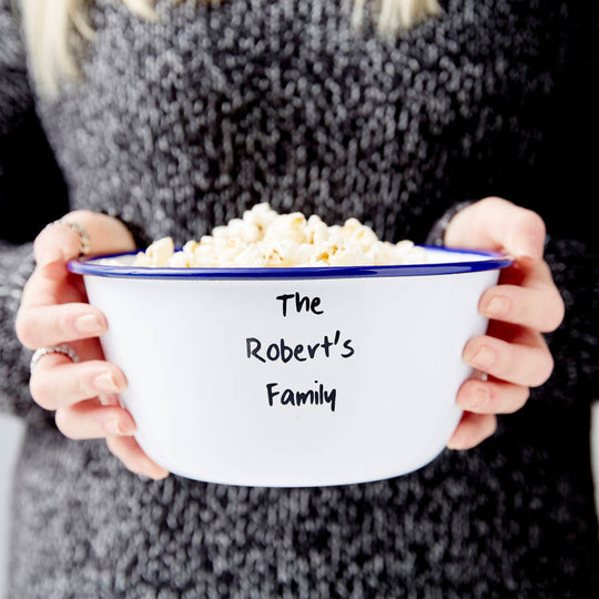 Personalised Family Enamel Popcorn Bowl