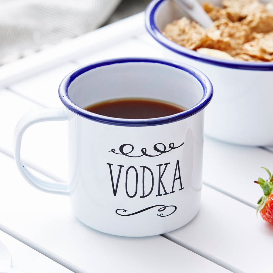 Vodka Personalised Enamel Mug