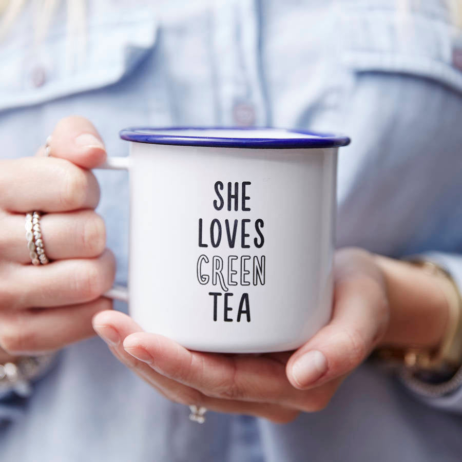 Enamel She Loves Personalised Mug