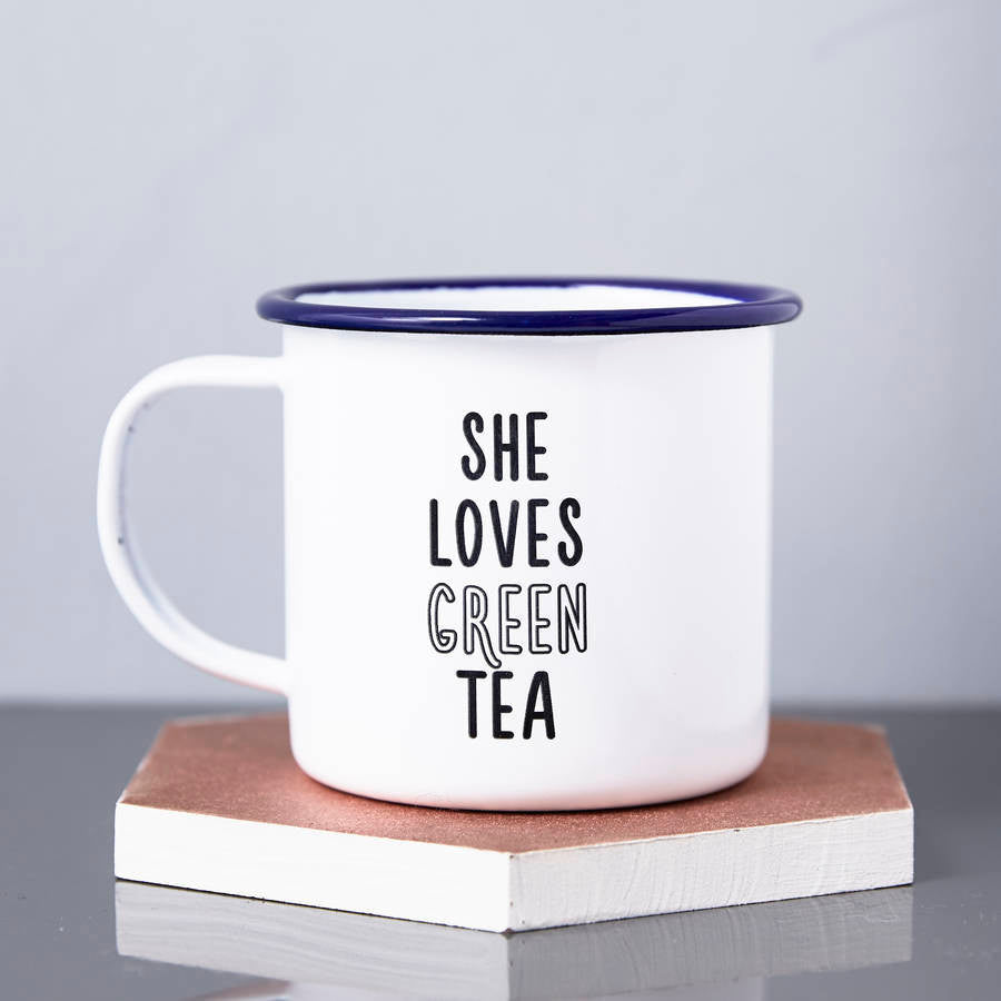Enamel She Loves Personalised Mug