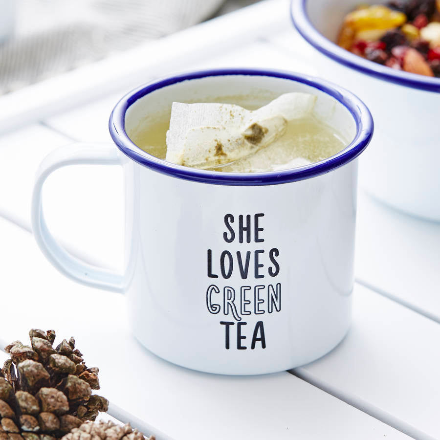 Enamel She Loves Personalised Mug